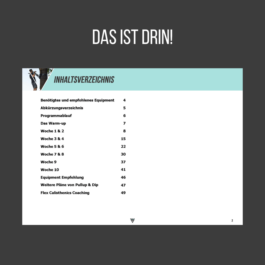 Klimmzug Trainingsplan: Der Weg zum ersten Klimmzug in 10 Wochen [PDF]