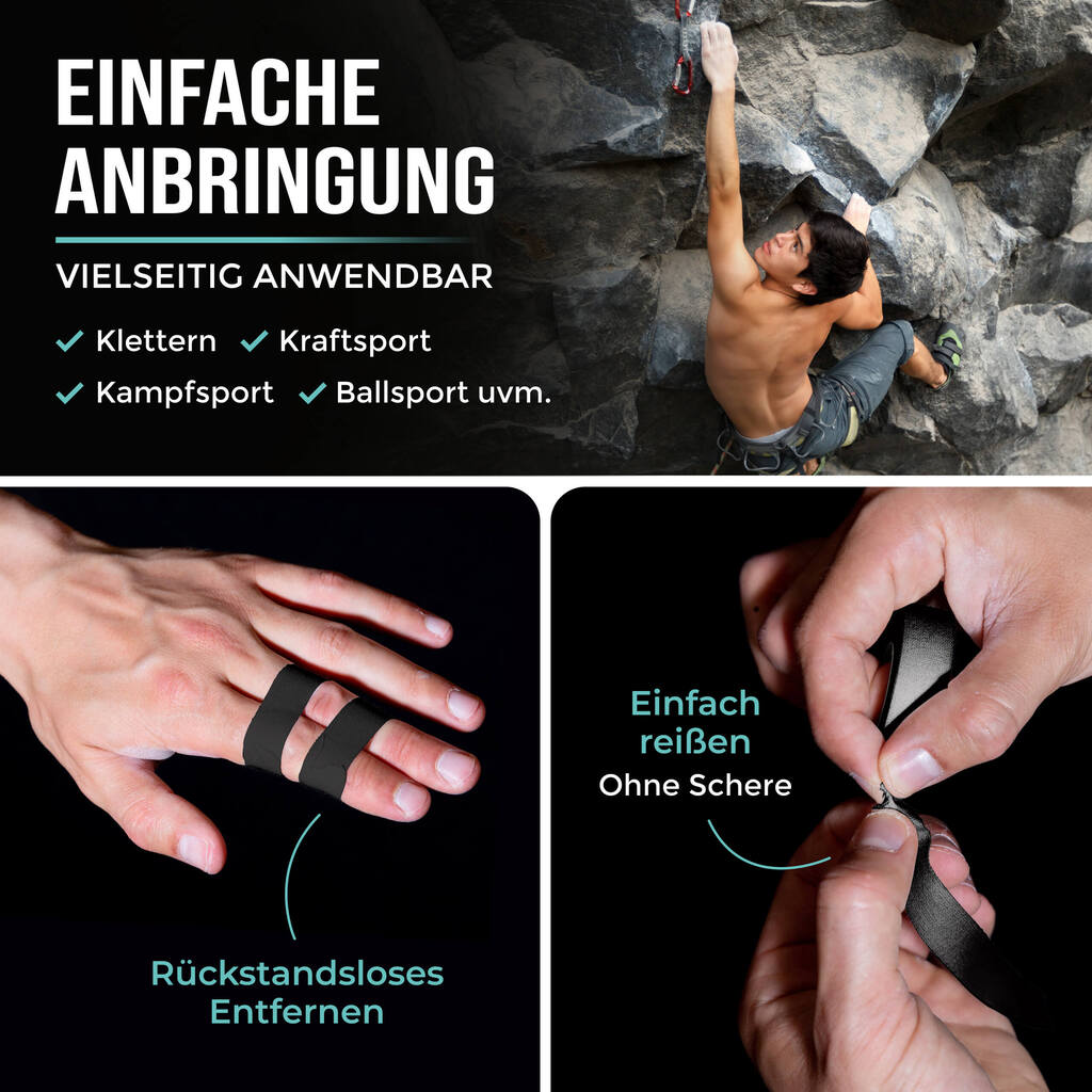 Fingertape mit extra starkem Kleber, 3 Rollen Klettertape