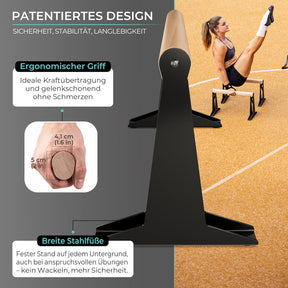 Hochwertige Holz Parallettes mit ergonomischem Holzgriff und Blech Füßen, low oder medium Ausführung