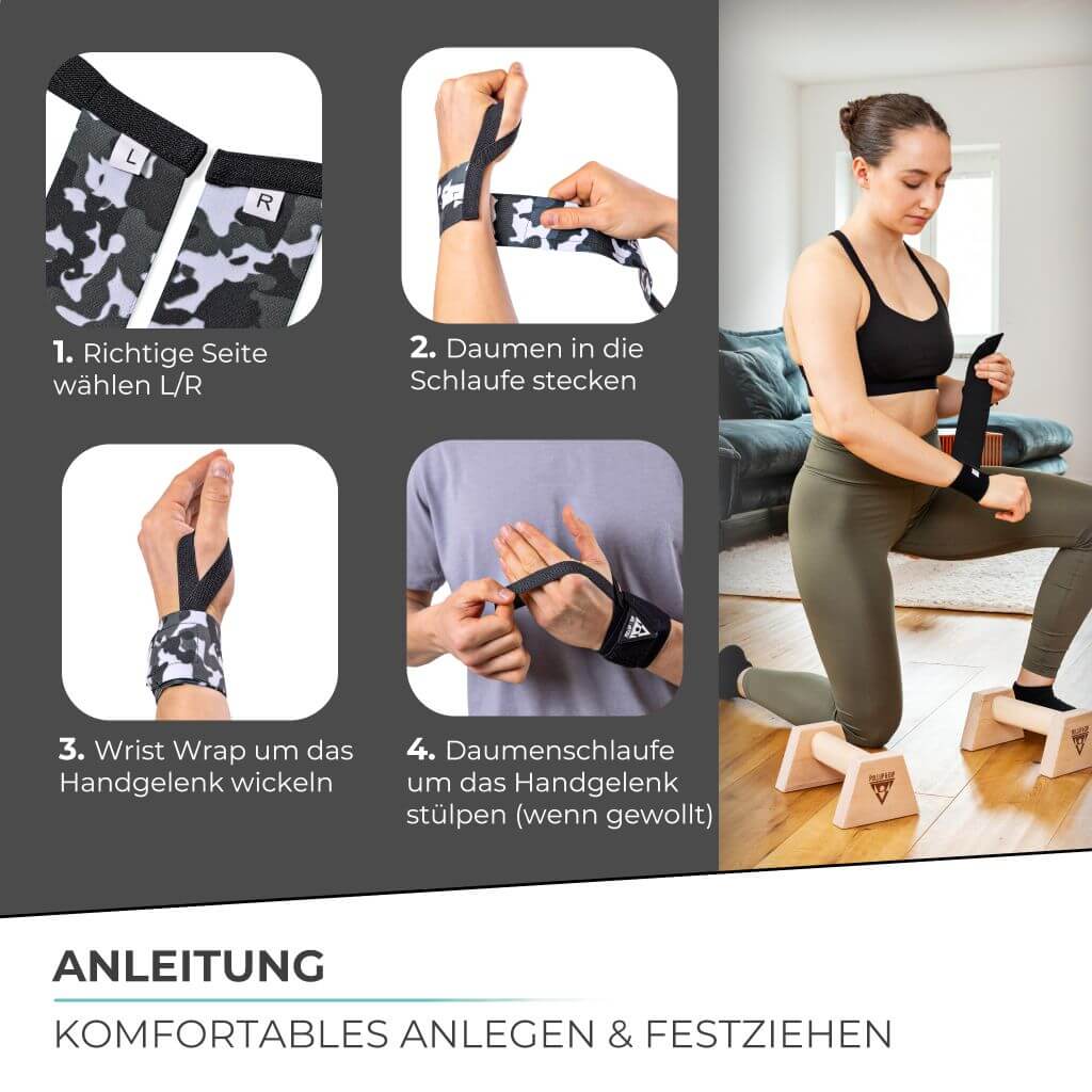 Wrist Wraps, Handgelenkbandagen für Calisthenics & Krafttraining, stabilisierend & schützend